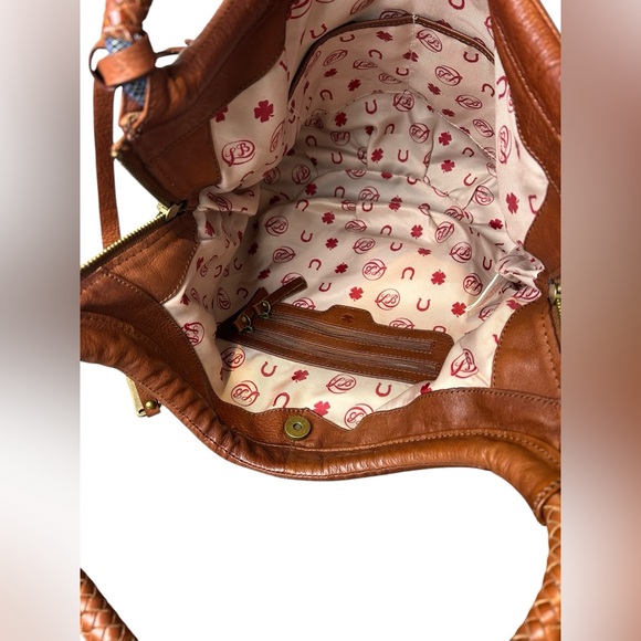 Lucky Brand Brown Leather Tote Bag with Braided Handle - Picture 9 of 13